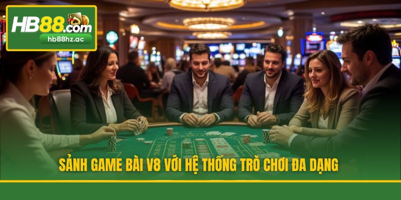 Sảnh game bài V8 với hệ thống trò chơi đa dạng